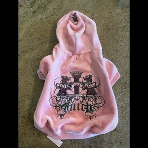 Pink and green velour Juicy Couture dog hoodie
